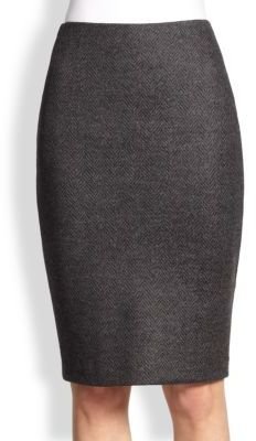 Armani Collezioni Herringbone Jersey Pencil Skirt