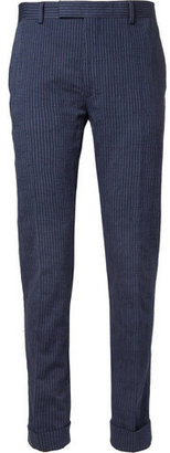 Gant Navy Slim-Fit Cotton-Blend Suit Trousers