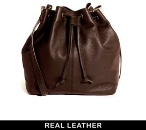 ASOS Leather Duffle Bag With Contrast Panels - greyandchocolate
