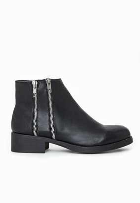 Missguided Black Double Zip Detail Ankle Boots