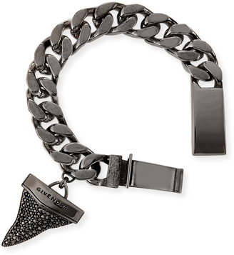 Givenchy Gunmetal Pave Crystal Shark Tooth Bracelet