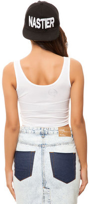 Rook The High Roller Crop Top in White (Exclusive)