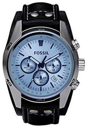 Fossil Men's Coachman Quartz Stainless Steel and Leather Casual Watch Color: Silver