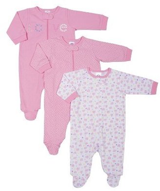 Gerber Newborn Girls' 3 Pack Long-sleeve Elephant Sleep N' Play - Pink