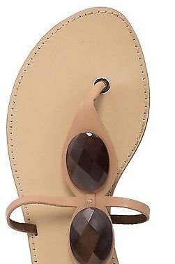 Giorgio Armani NEW Womens Crystals Shoes Flat Leather Sandals Size EU 38M US 8