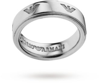 Emporio Armani Silver Logo Ring - Ring Size M.5