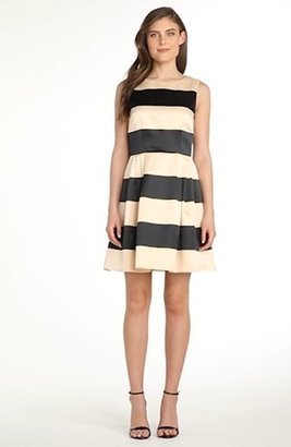 Cynthia Steffe CeCe by Stripe Satin Fit & Flare Dress