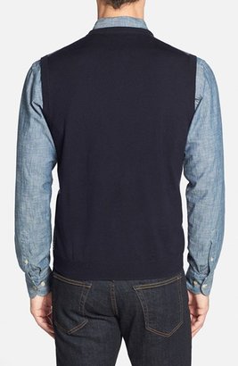 Brooks Brothers Herringbone Merino Wool Sweater Vest