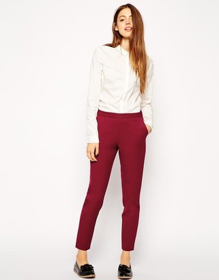 ASOS Skinny Trousers with Zip Detail - Aubergine £15.00