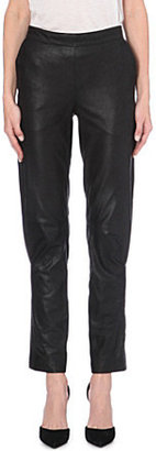 A.F.Vandevorst Relaxed-fit slim high-waist leather trousers