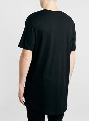 Topman Black Long Line Berlin T-Shirt