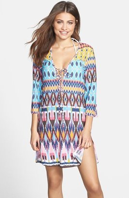 Gottex BLUSH BY PROFILE Profile Blush by Ikat Deep V-Neck Jersey Cover-Up Blouse
