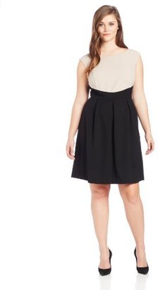 Amy Byer Women's Plus-Size Colorblock Fit and Flare Dress