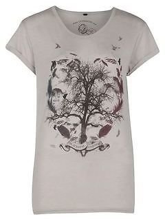 Firetrap Womens Ladies Blackseal Forest Heart T Shirt Print Casual Top New