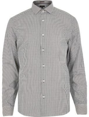 River Island Grey stripe long sleeve shirt