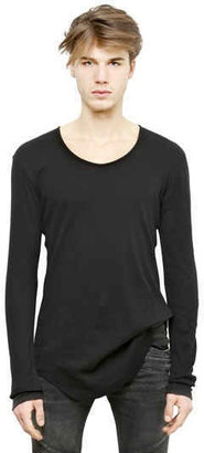 Balmain Ribbed Long Sleeves Cotton T-Shirt