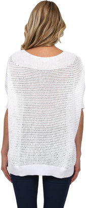 Minnie Rose Mesh Pullover in White
