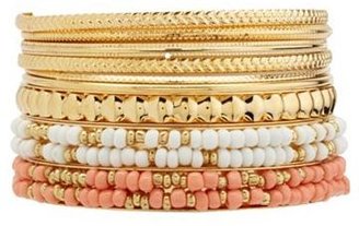 Charlotte Russe Textured & Beaded Bangles - 9 Pack