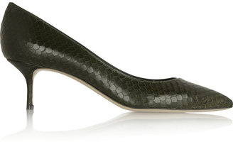 Casadei Snake-effect leather pumps