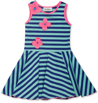 Rare Editions Little Girls' Fit and Flare Striped Dress