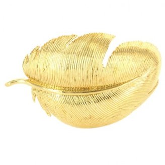 excellent (EX) Vintage Designer Tiffany & Co 18 Karat Yellow Gold Feather Brooch
