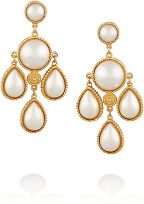 Ben-Amun Gold-tone faux pearl earrings