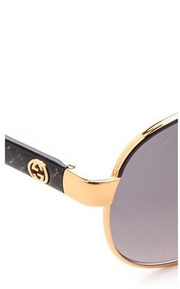 Gucci Aviator Sunglasses with Glitter Temples