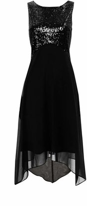 WallisWallis PETITE Black Embellished Asymmetric Dress