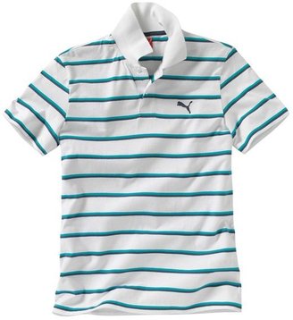 Puma Striped Cotton Jersey Short-Sleeved Polo Shirt