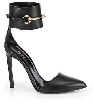 Gucci Ursula Leather Horsebit Pumps