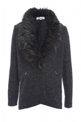 AX Paris Speckle Fur Collar  Jacket