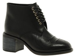 F-Troupe Chunky Western Lace Up Ankle Boots - Black