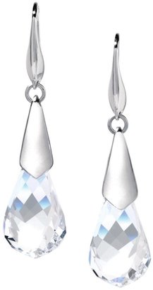 Aurora Made With Swarovski Elements Rhodium Plated Clear Crystal Drop Earrings
