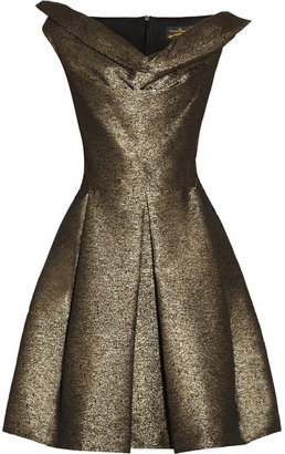 Vivienne Westwood Halton draped metallic jacquard dress