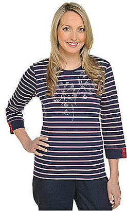 Allison Daley II Striped Embellished Knit Top