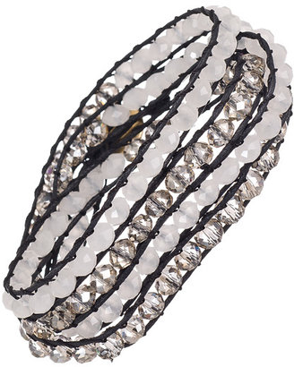 Blu Bijoux Clear Beaded Wrap Bracelet