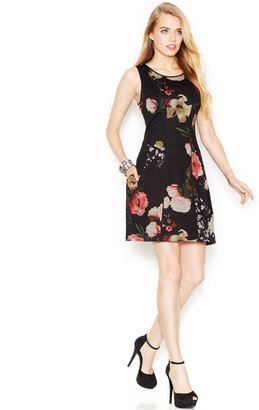 Jessica Simpson Sleeveless Floral-Print Dress