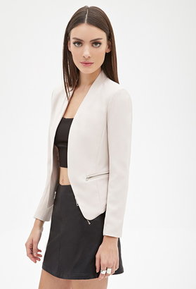 Forever 21 Collarless Cropped Open-Front Blazer