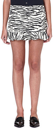 Toga Zebra-print frilled mini skirt