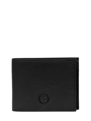 Giorgio Armani Hammered Leather  Wallet With Id Holder