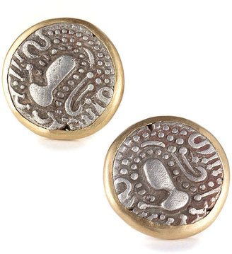 Coomi Antiquity 20k Coin Plain Stud Earrings