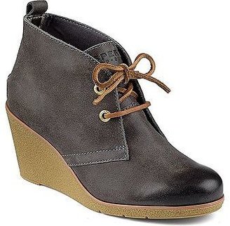 Sperry Women's Harlow Burnished Wedge Booties Graphite STS91161