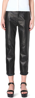 J Brand Paulette Boyfriend-Fit Leather Trousers - for Women
