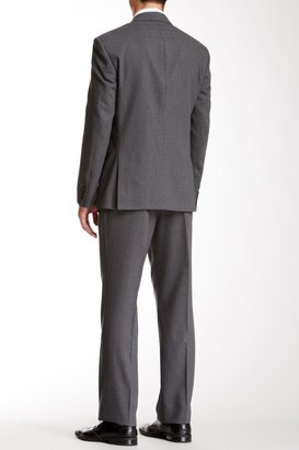 Kenneth Cole New York Medium Grey Two Button Peak Lapel Wool Suit