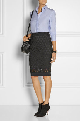 Elizabeth and James Cooper embroidered tulle pencil skirt