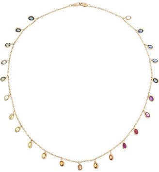 Bibi van der Velden Rainbow 18-karat rose gold sapphire necklace