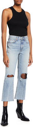 Rag & Bone Nina High-Rise Ankle Flare Jeans with Slits