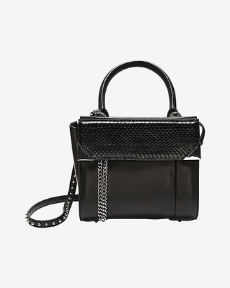 Barbara Bui Studded Strap Structured Leather Crossbody: Black