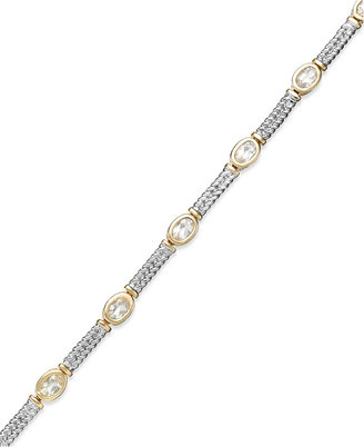 Townsend Victoria White Topaz Cable Bracelet in 18k Gold over Sterling Silver (4 ct. t.w.)