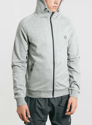 Topman Sports Grey Marl Dry-Tech Jersey Zip Through Jacket